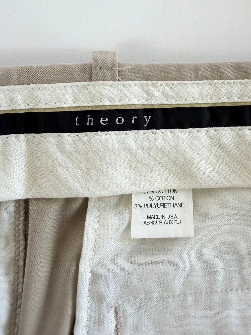 Theory Men's Tailored Khaki Suit - Classic Notch Lapel, Size 42